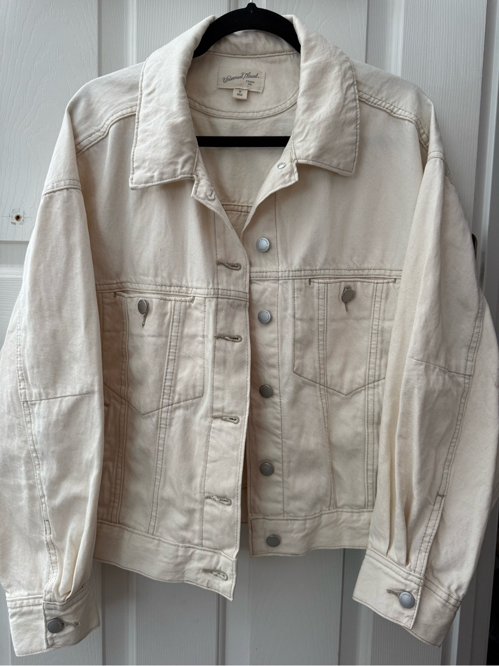 Universal Thread Cream Button-Front Denim Jacket